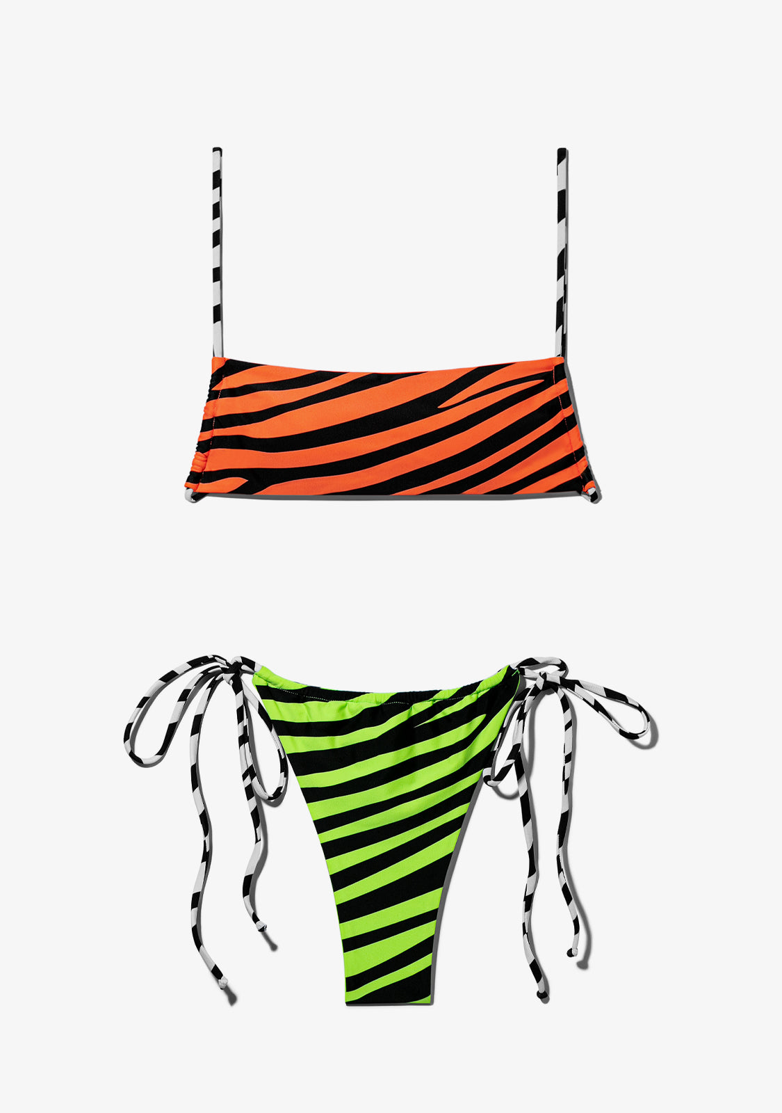 Fiji Top Zebra Orange Samoa Bottom Zebra Lime Bikini