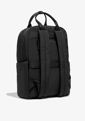 Multi-Pocket Nylon Backpack Black