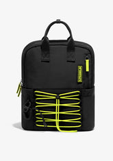 Multi-Pocket Nylon Backpack Black + Custom Set Lime