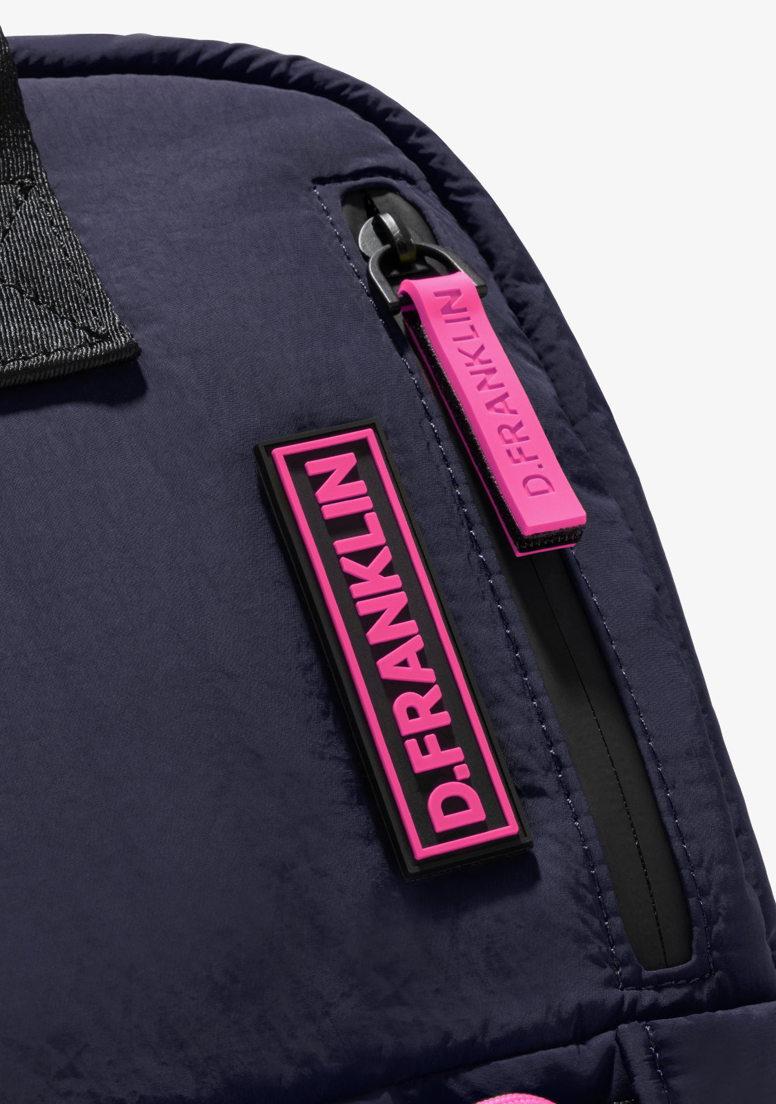 Multi-Pocket Nylon Backpack Navy + Custom Set Fuchsia